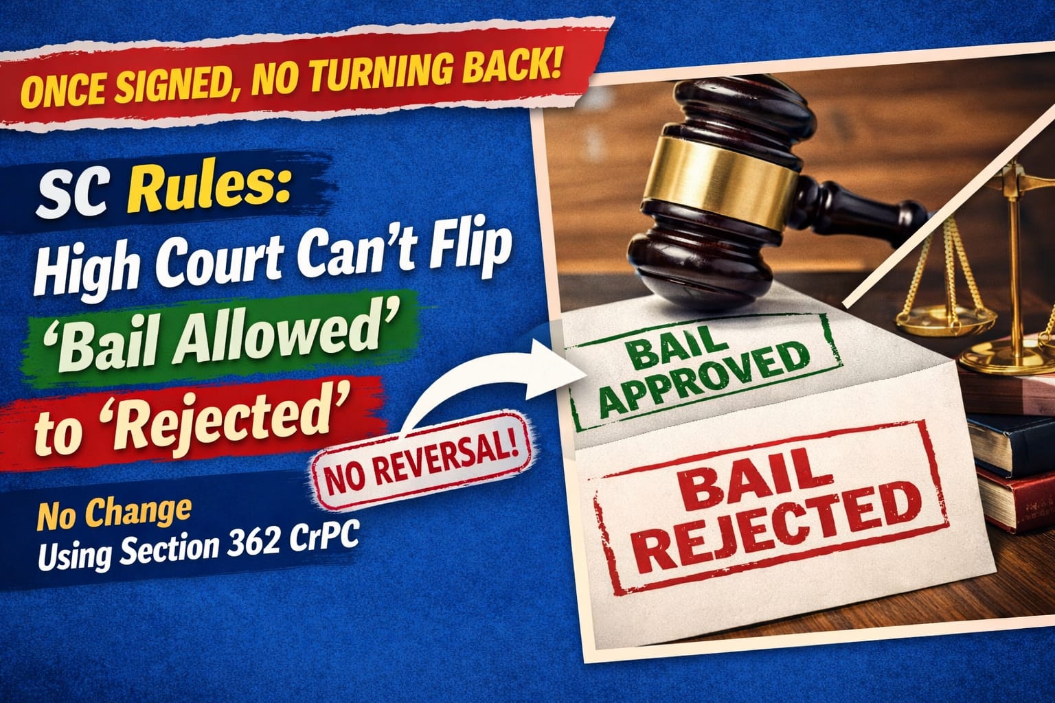 High Court Cannot Flip Bail Order After Signing It: SC