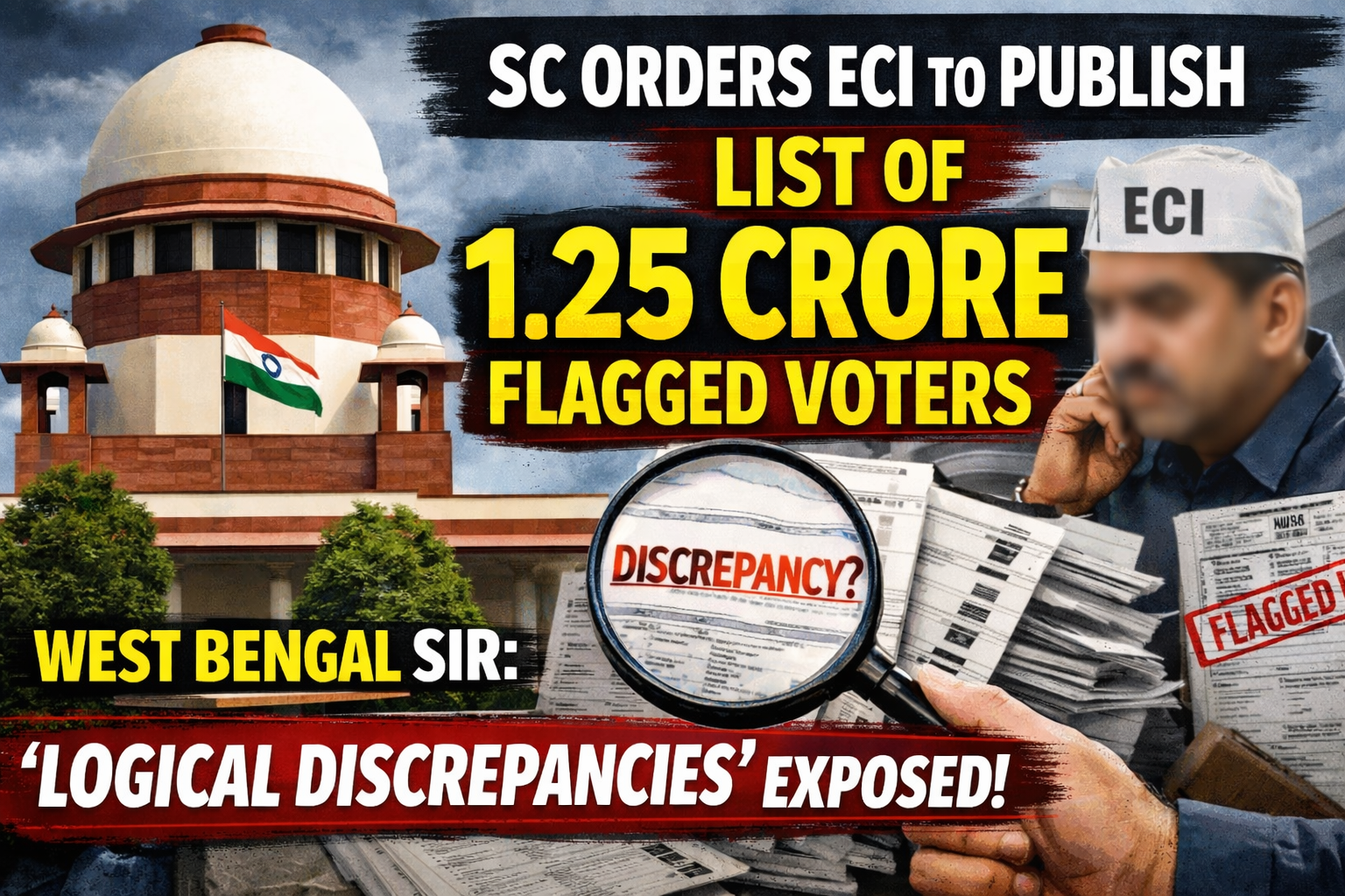 West Bengal SIR: Supreme Court Orders ECI to Publish List of 1.25 Crore Voters Flagged for ‘Logical Discrepancies’