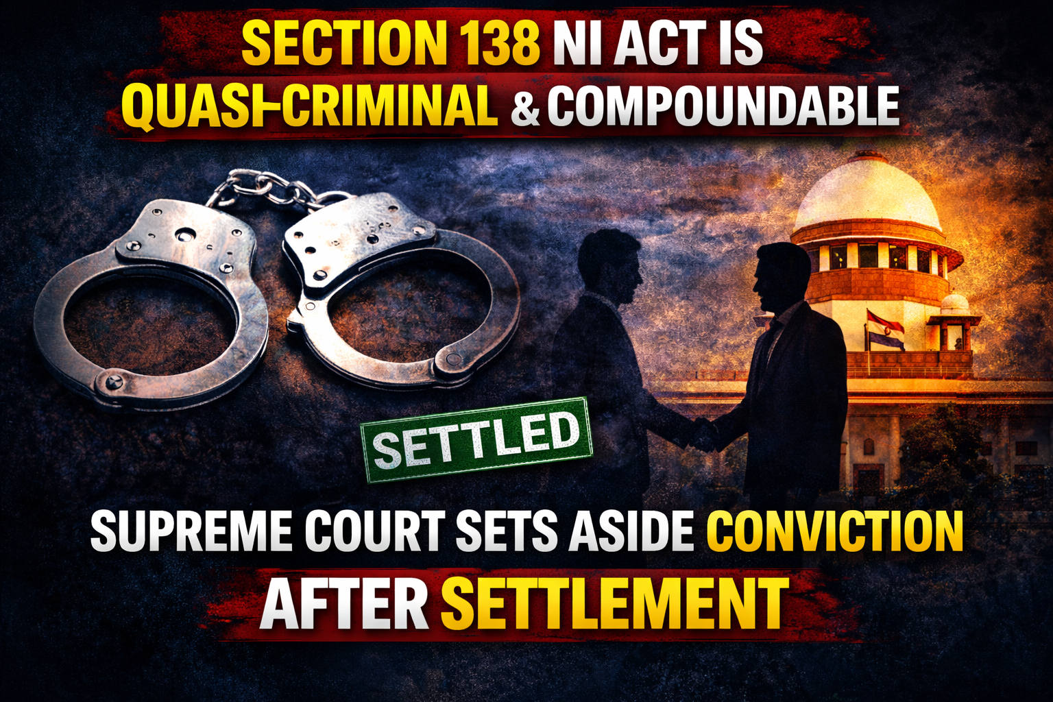Section 138 NI Act Case Can Be Settled, Supreme Court Says