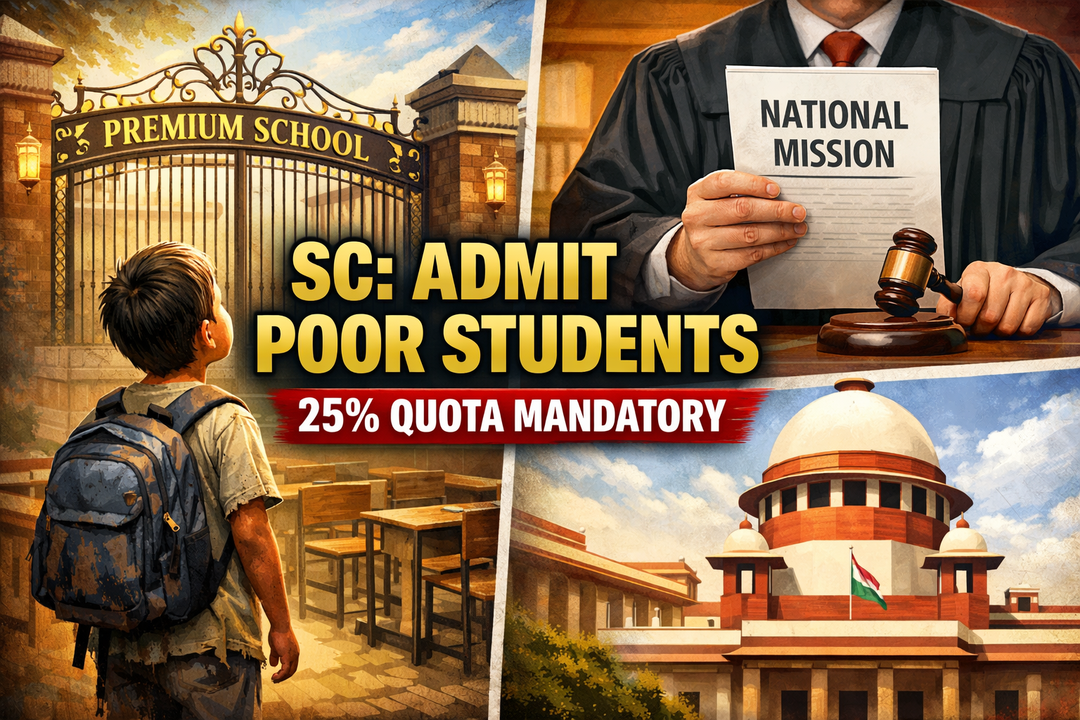 "National Mission": Supreme Court Directs States to Ensure 25% Free Seats for Poor Students in Private Schools