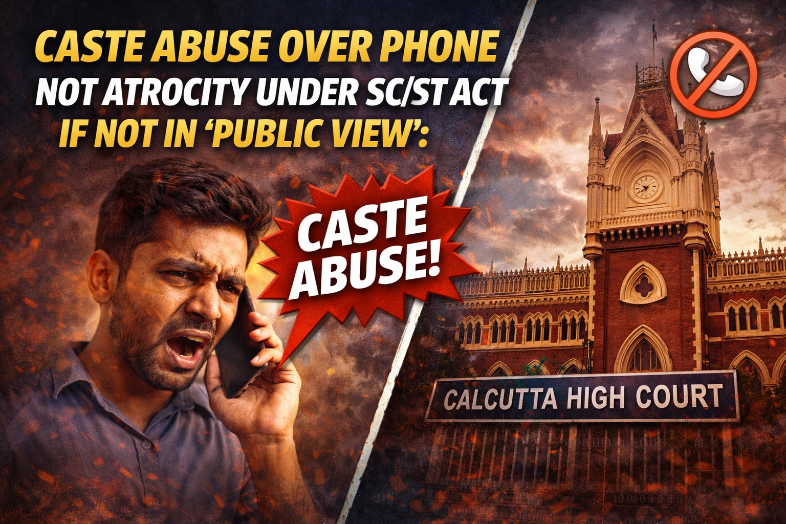 Caste Abuse over Phone Not Atrocity under Scst Act if HC