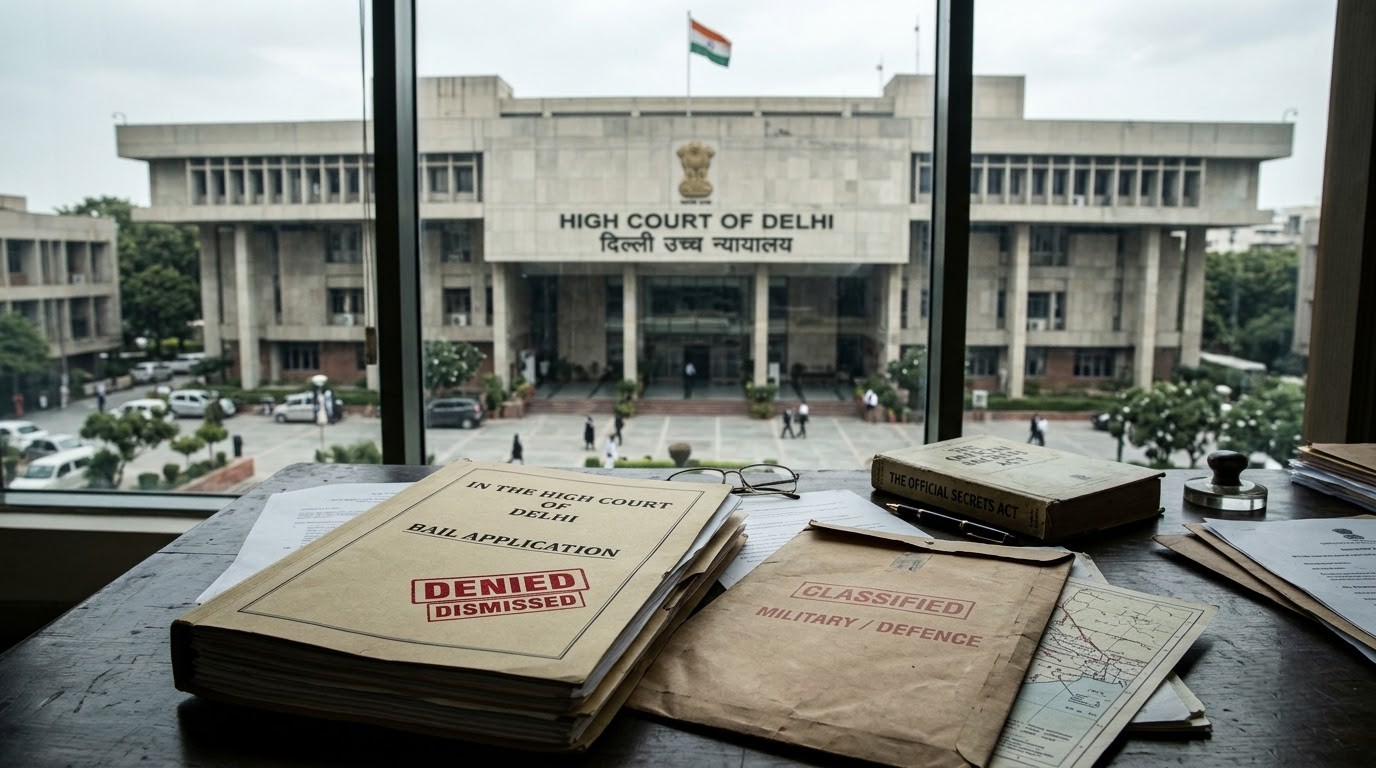 Delhi High Court Rejects Bail in Classified Military Documents Case Despite Medical Condition and Compliance with Conditions — HC News Legal Analysis | Jurisight