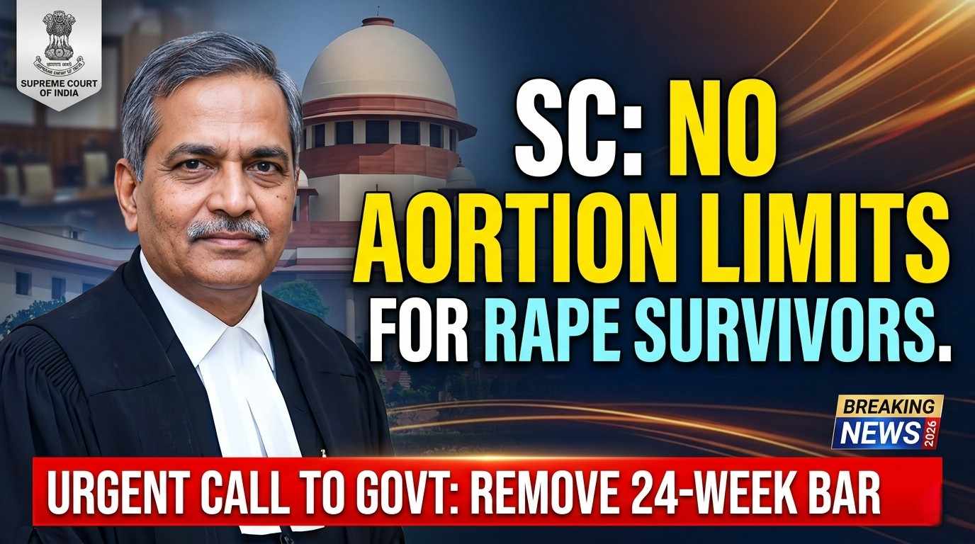 ​"Law Must Be Organic": Supreme Court Urges Centre to Remove Abortion Time Limits for Rape Survivors