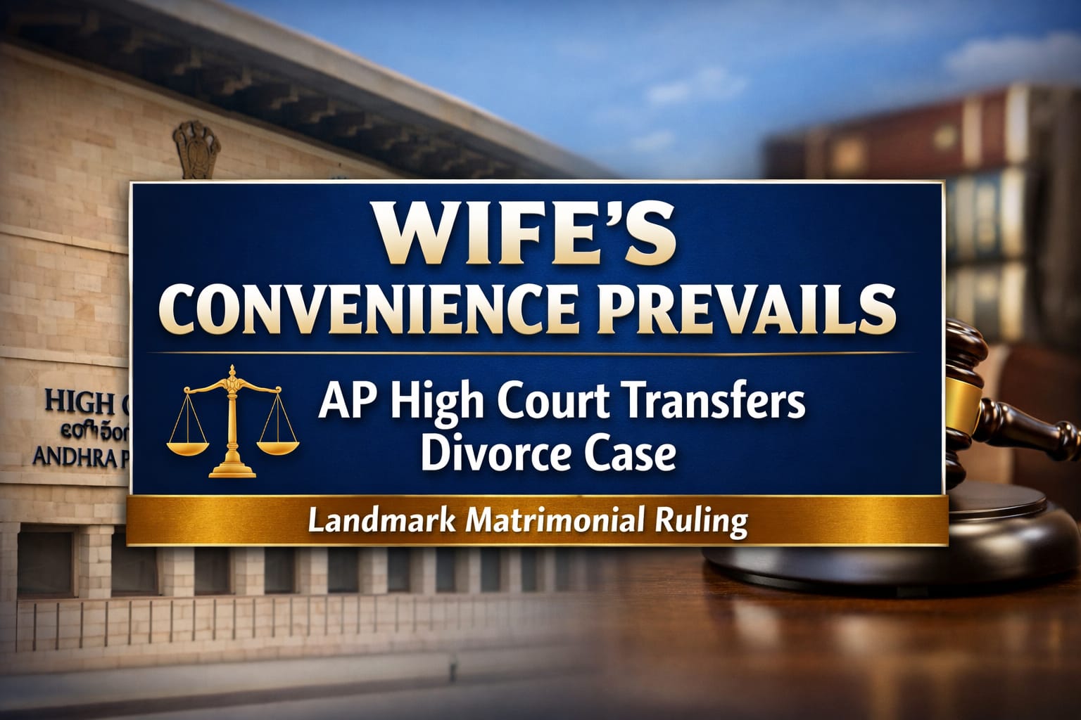Wife’s Convenience Prevails In Divorce Transfer: Andhra HC