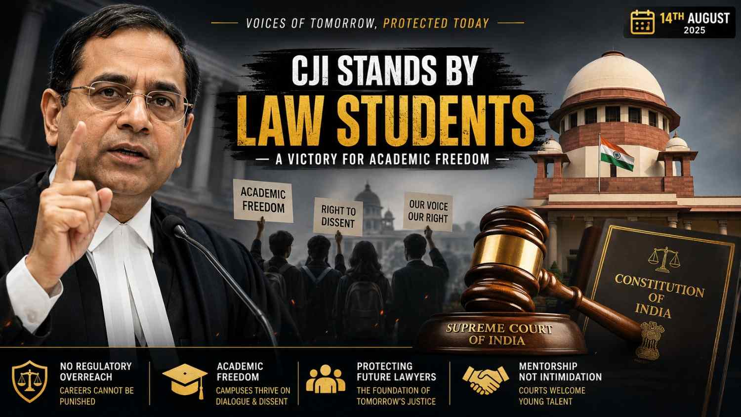 Chief Justice of India Defends Law Students’ Right to Protest After Bar Council Freezes Enrolments