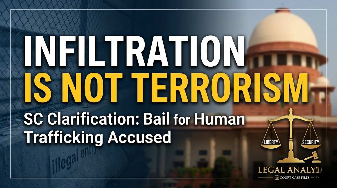 Supreme Court Grants Bail to Alleged Bangladeshi Trafficker: Infiltration vs. Terrorism