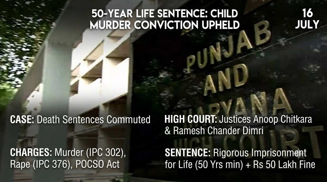 P&H High Court Commutes Death Sentence in Child Rape and Murder Case