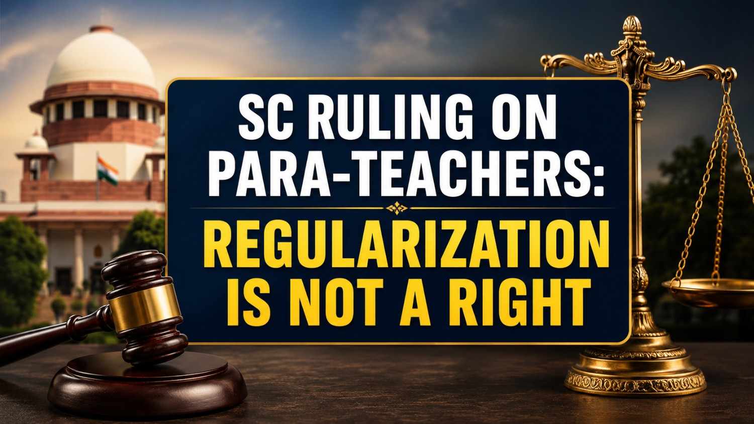 Supreme Court on Para-Teachers: Regularization Is Not a Right; Educational Standards Must Be Met