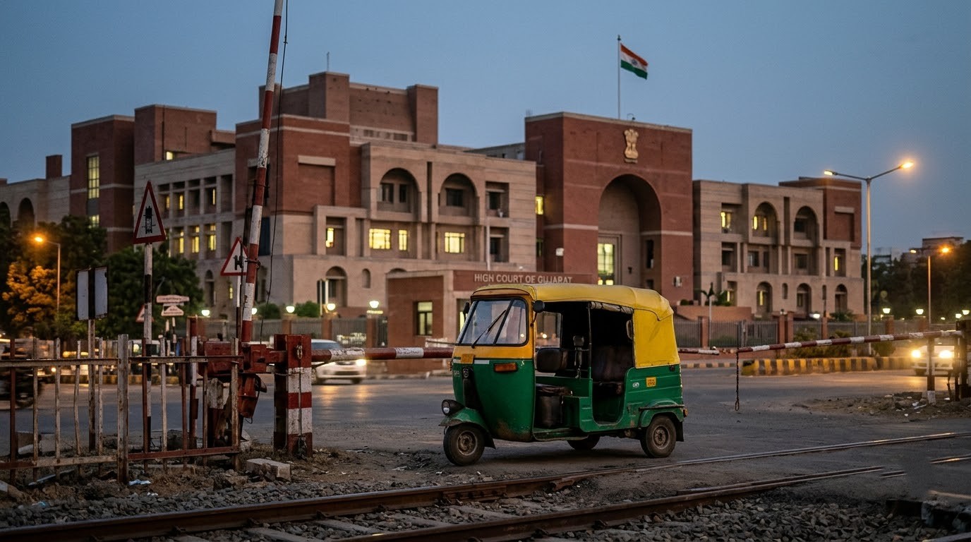 Gujarat High Court Denies Compensation For Auto-Rickshaw Driver Killed At Unmanned Crossing Citing Self-Negligence β HC News Legal Analysis | Jurisight