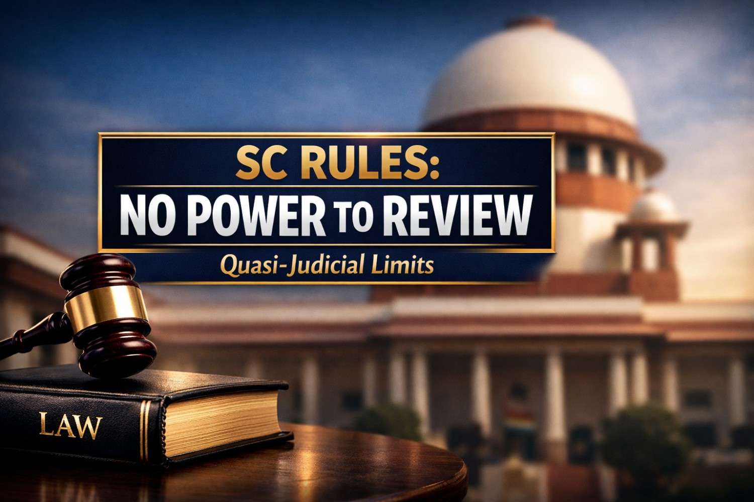 Quasi-Judicial Bodies Cannot Review Orders Without Law: SC