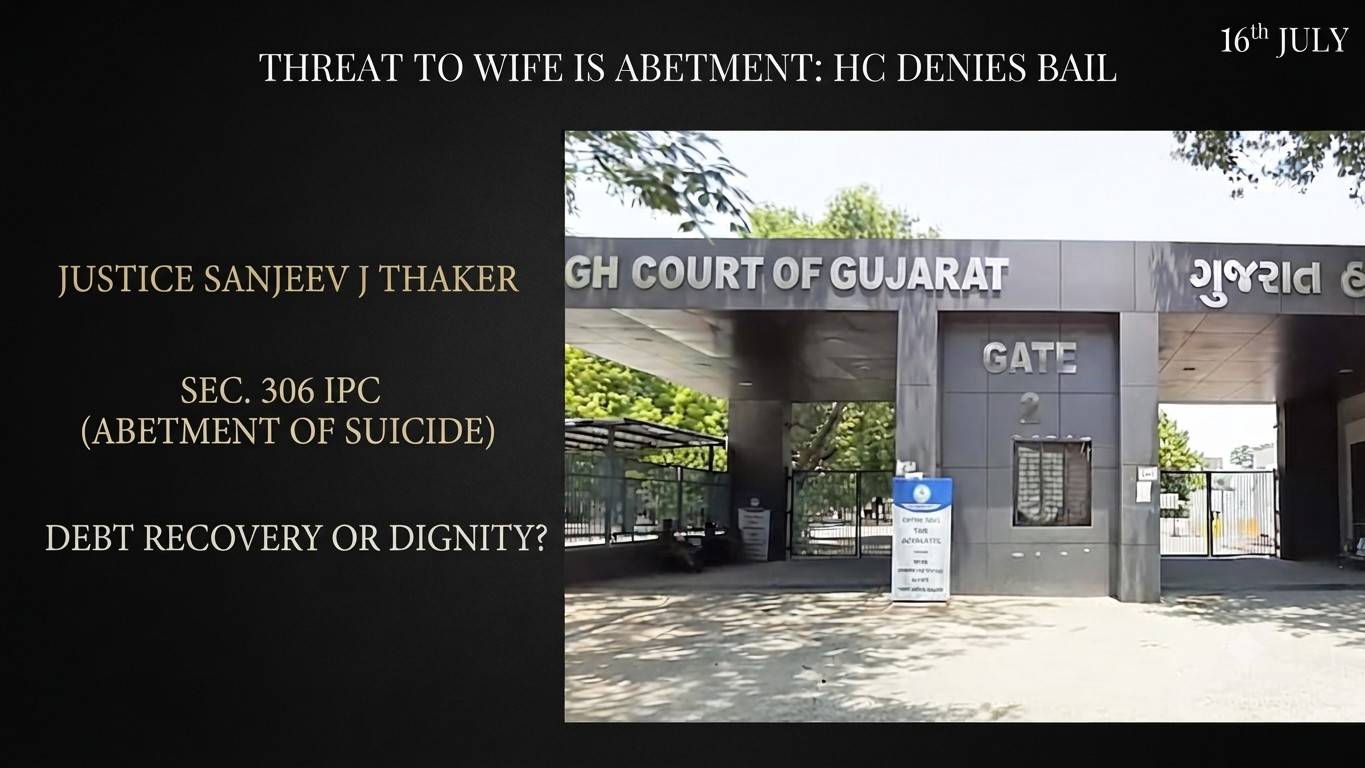 "Forced Prostitution" Threat as Debt Recovery is Abetment of Suicide, Gujarat HC Denies Bail