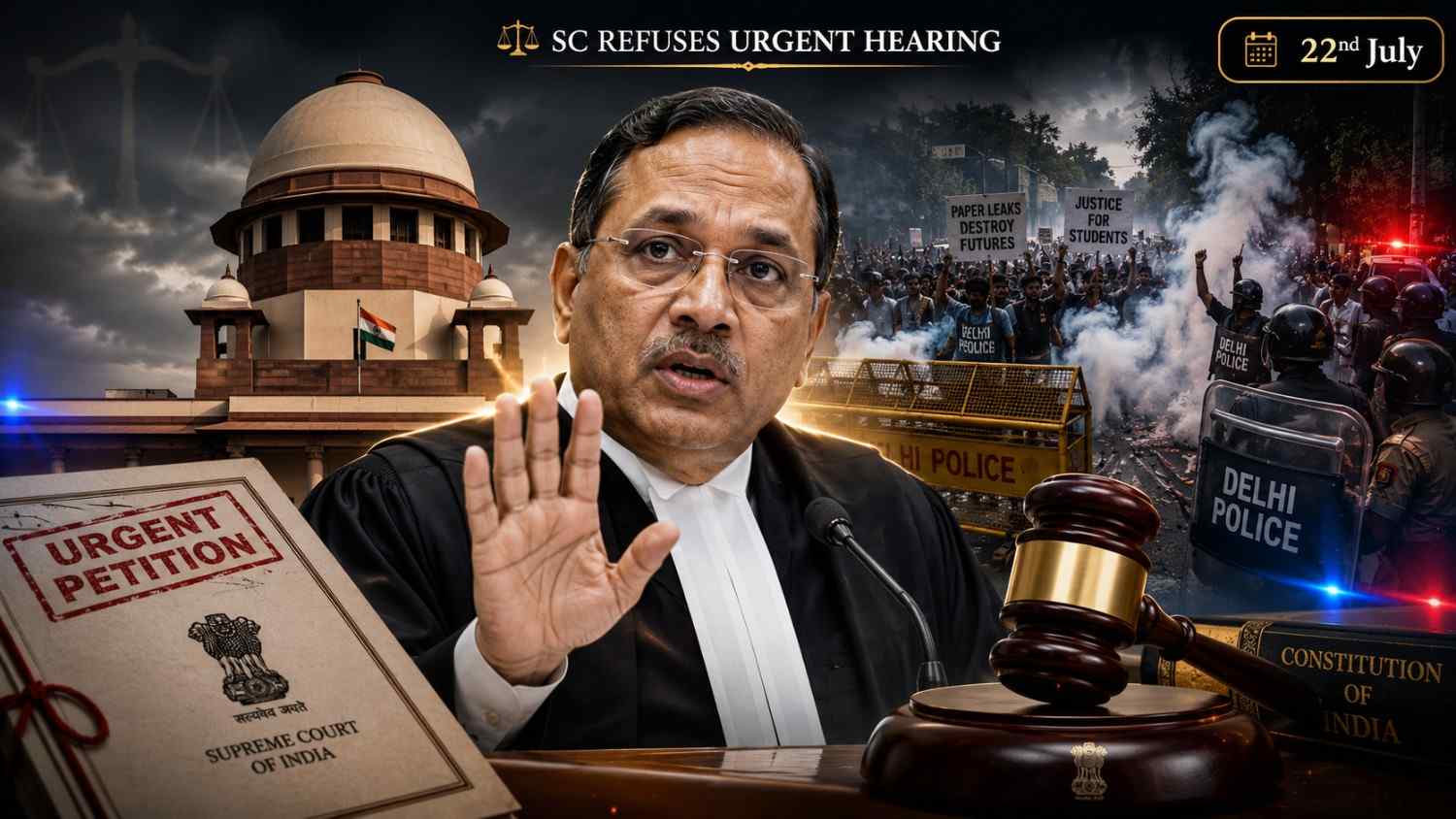 CJI Surya Kant Refuses Urgent Hearing on Student Protests and Police Action — SC News Legal Analysis | Jurisight